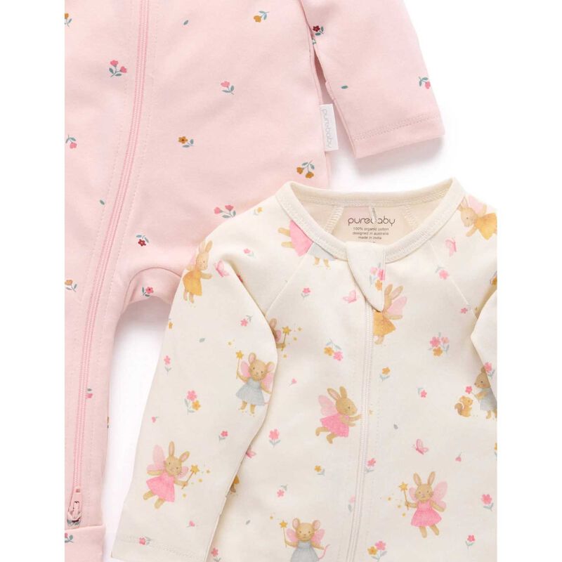 Purebaby Printed Zip Growsuit Pack image number 1